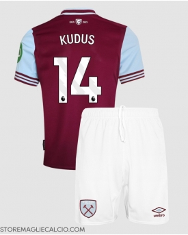 West Ham United Mohammed Kudus #14 Maglia Gara Casa Repliche 2024-25 Bambino Maniche Corte